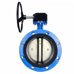 法蘭式蝸輪蝸桿蝶閥DN40，1.6Mpa（橡膠密封