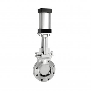 氣動對夾式刀閘閥PNI.0 DN200的，材質碳鋼